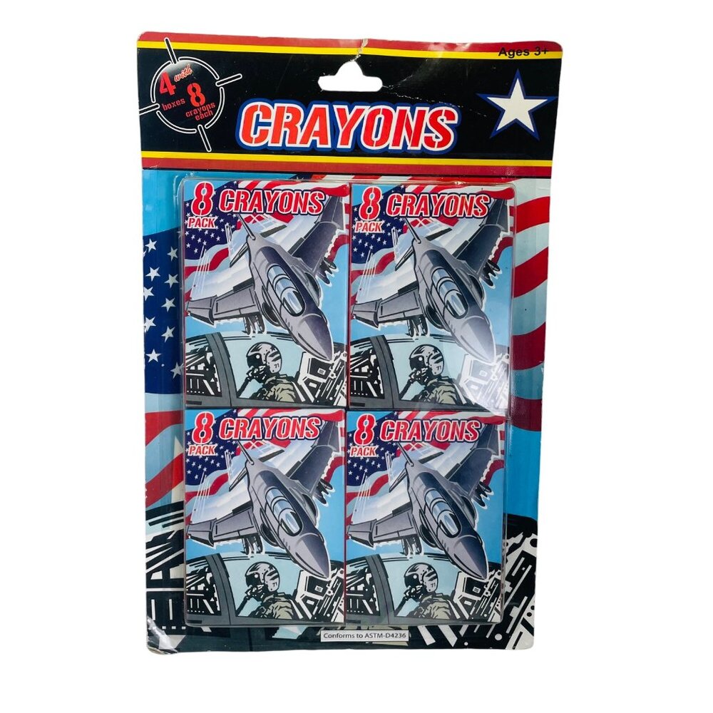 Airplane Crayon Packs With 4 Pack 8 Crayons Each Vintage Fighter Jet
